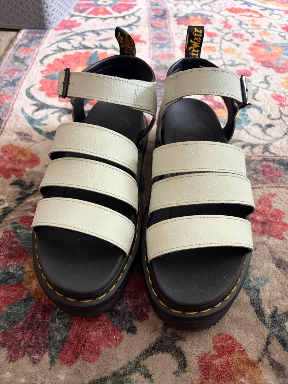US Size 11 Dr. Martens Mint Green Vegan Leather Multi-Strap Platform Sandals